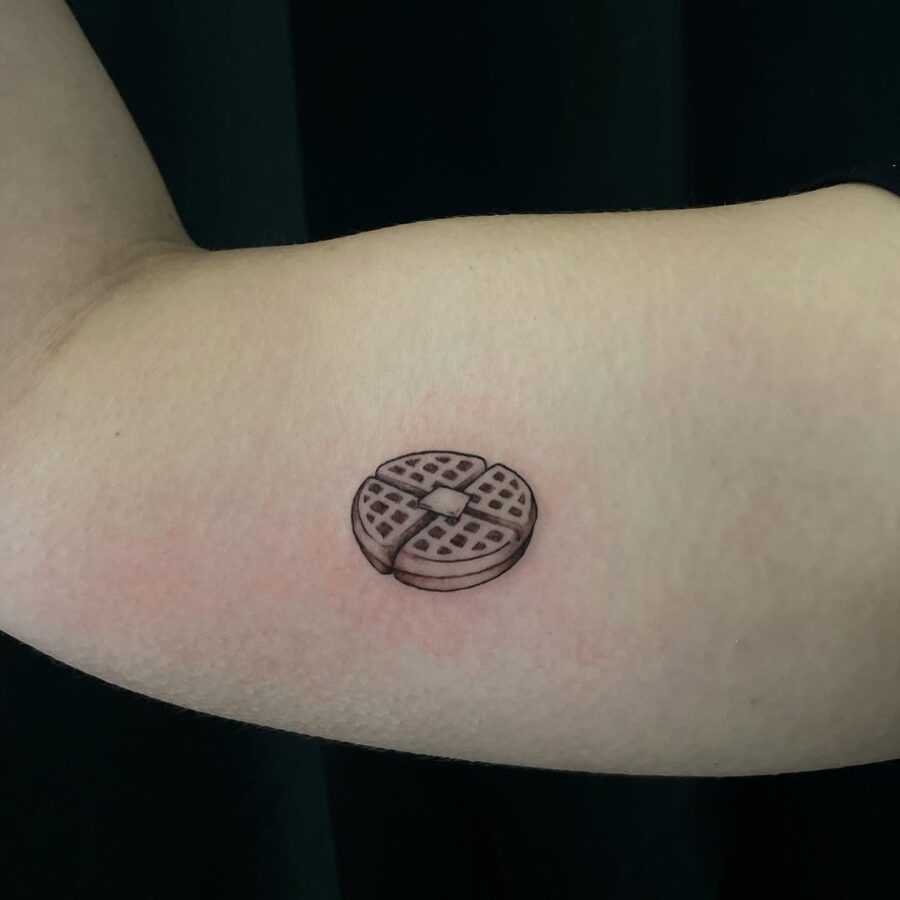 Charming minimalistic waffle tattoo design