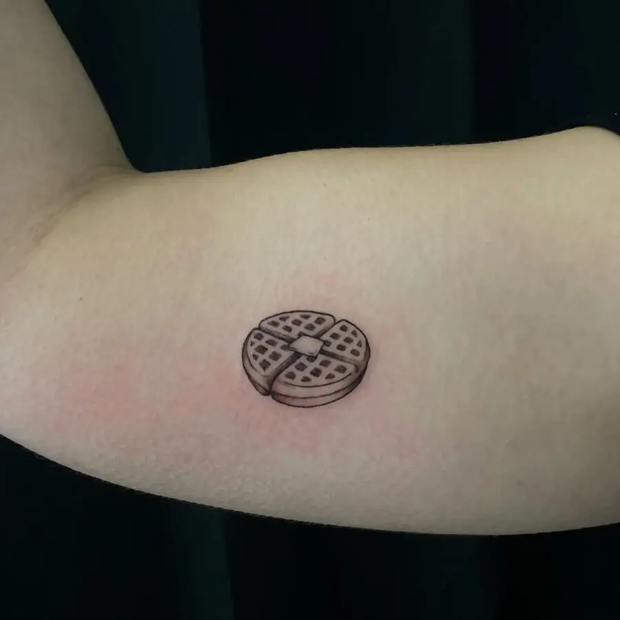 Charming minimalistic waffle tattoo design