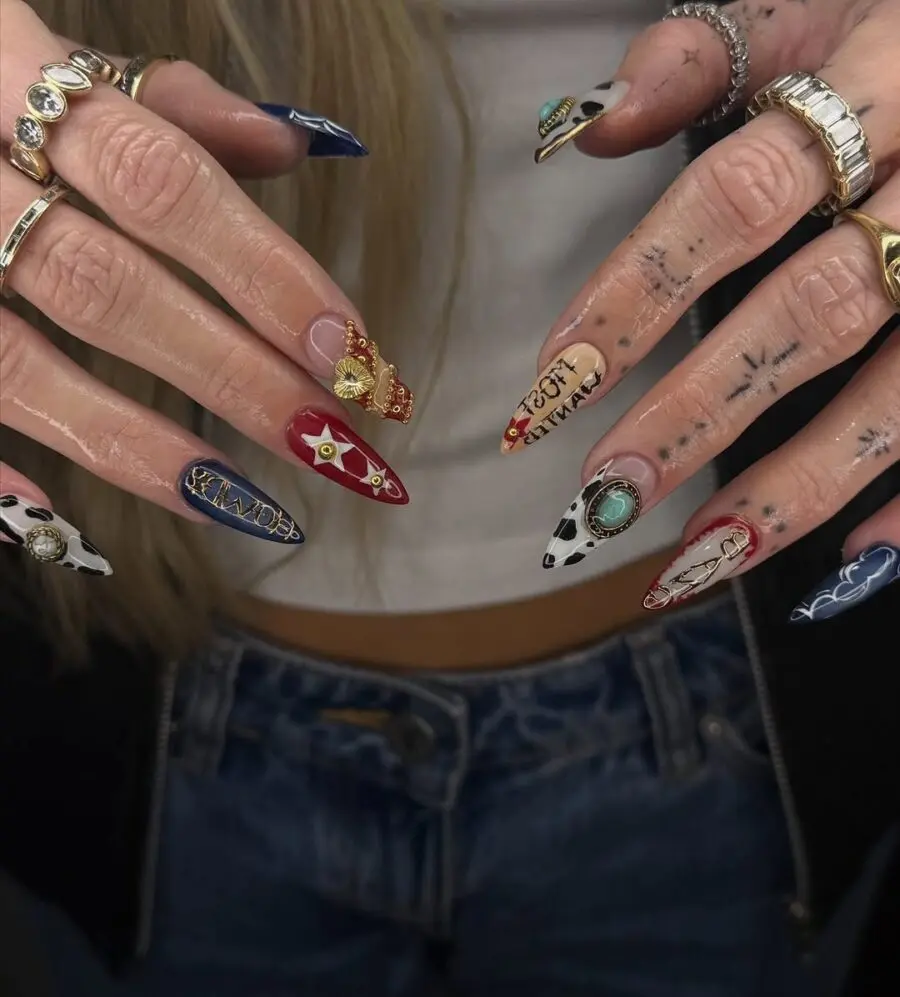 Intricate and Bold Western Nail Designs