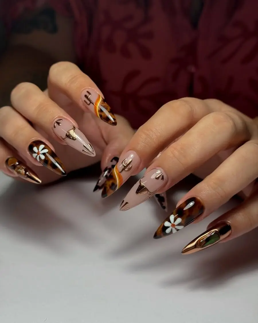 Stunning Western-Inspired Nail Art Design