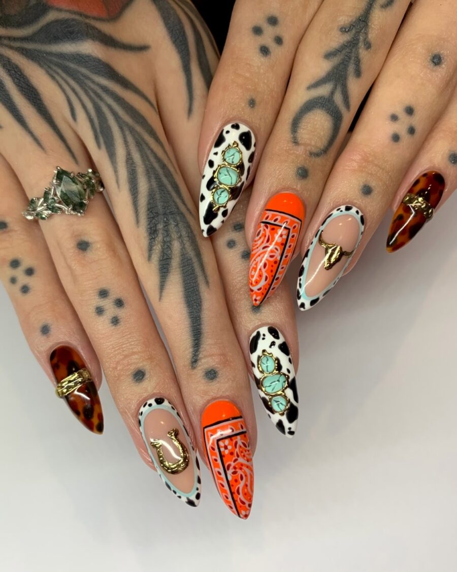 Bold and artistic western nail designs showcased