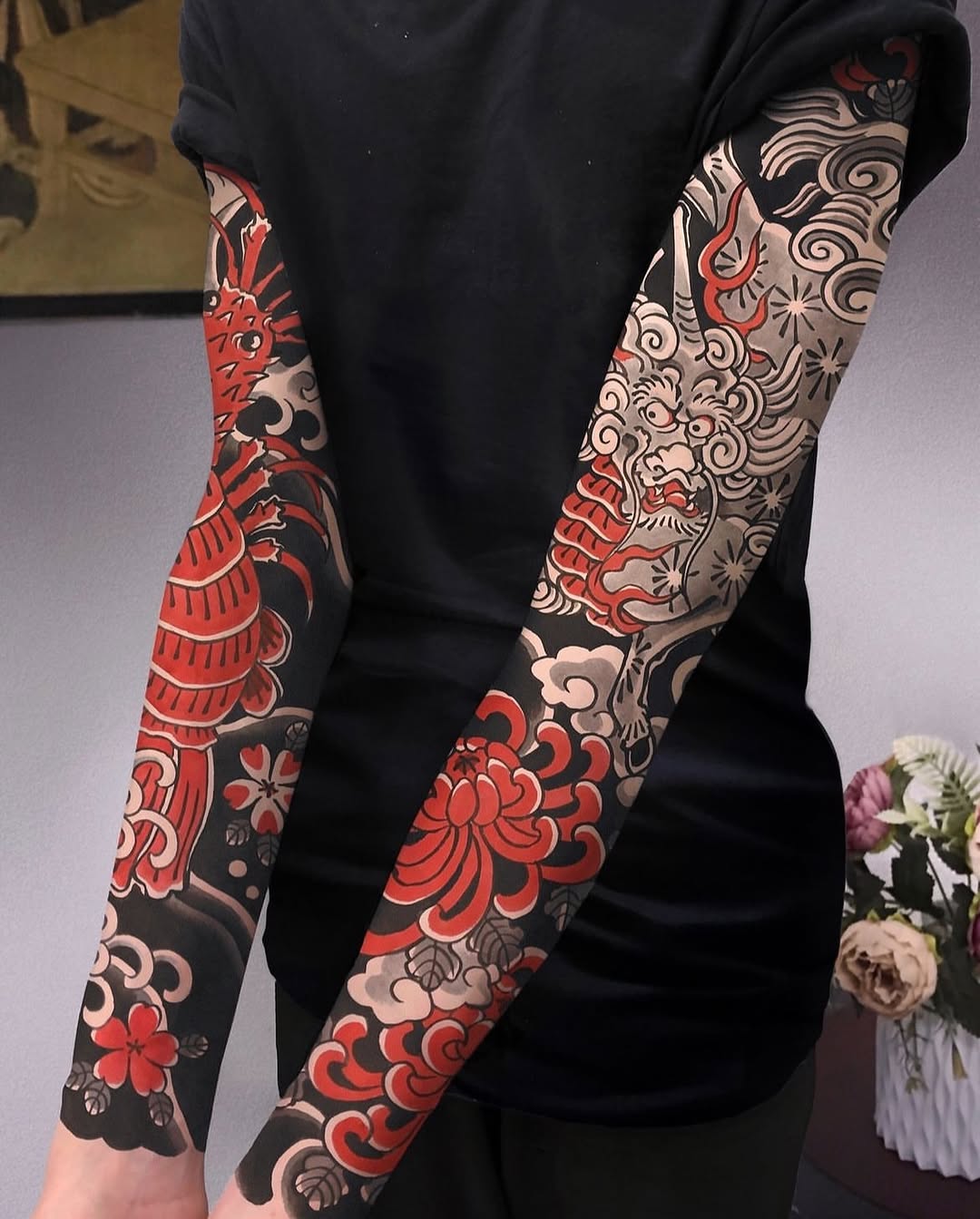 Detailed Yakuza Tattoo Art on Full Sleeves