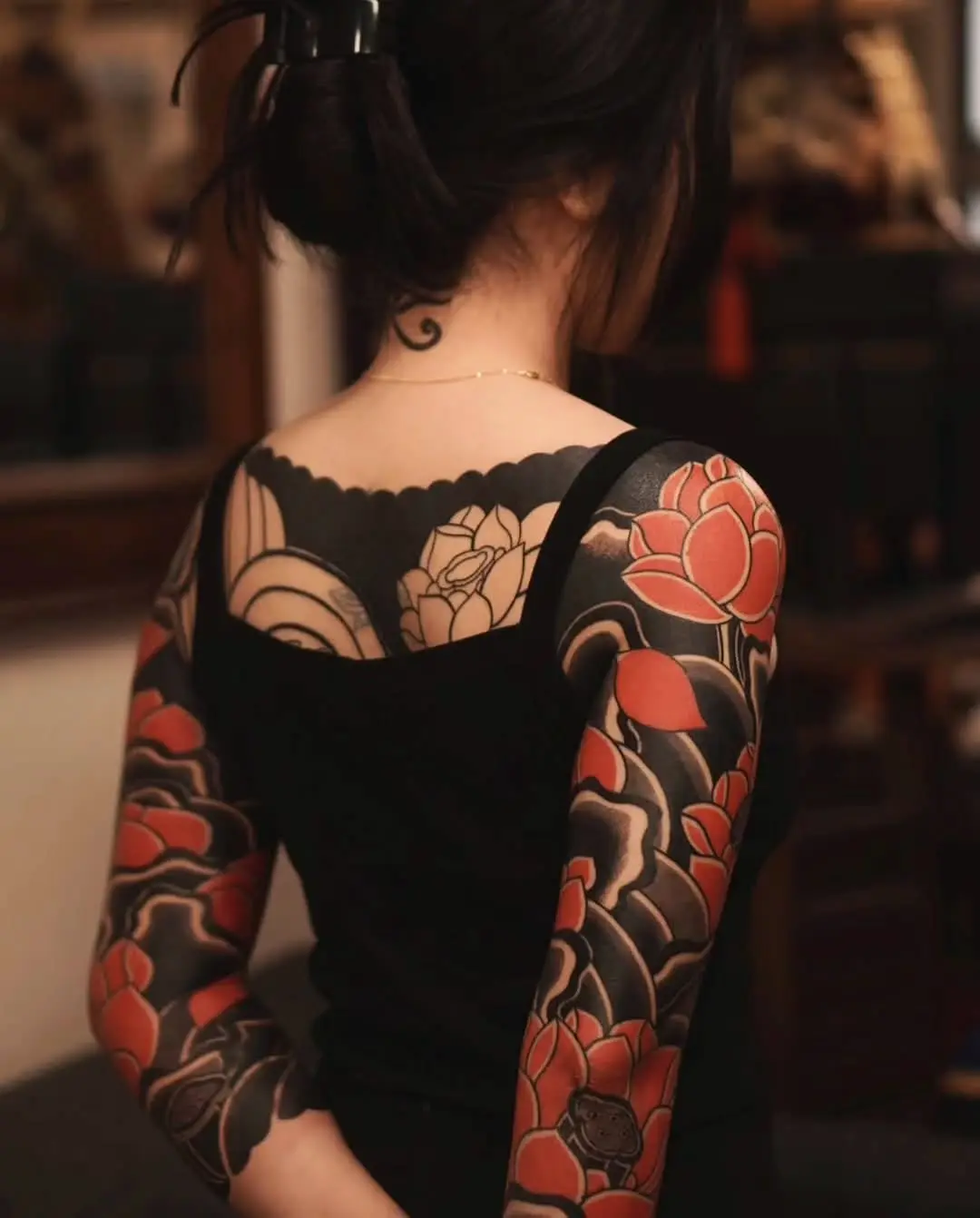 Intricate floral designs of Yakuza tattoos