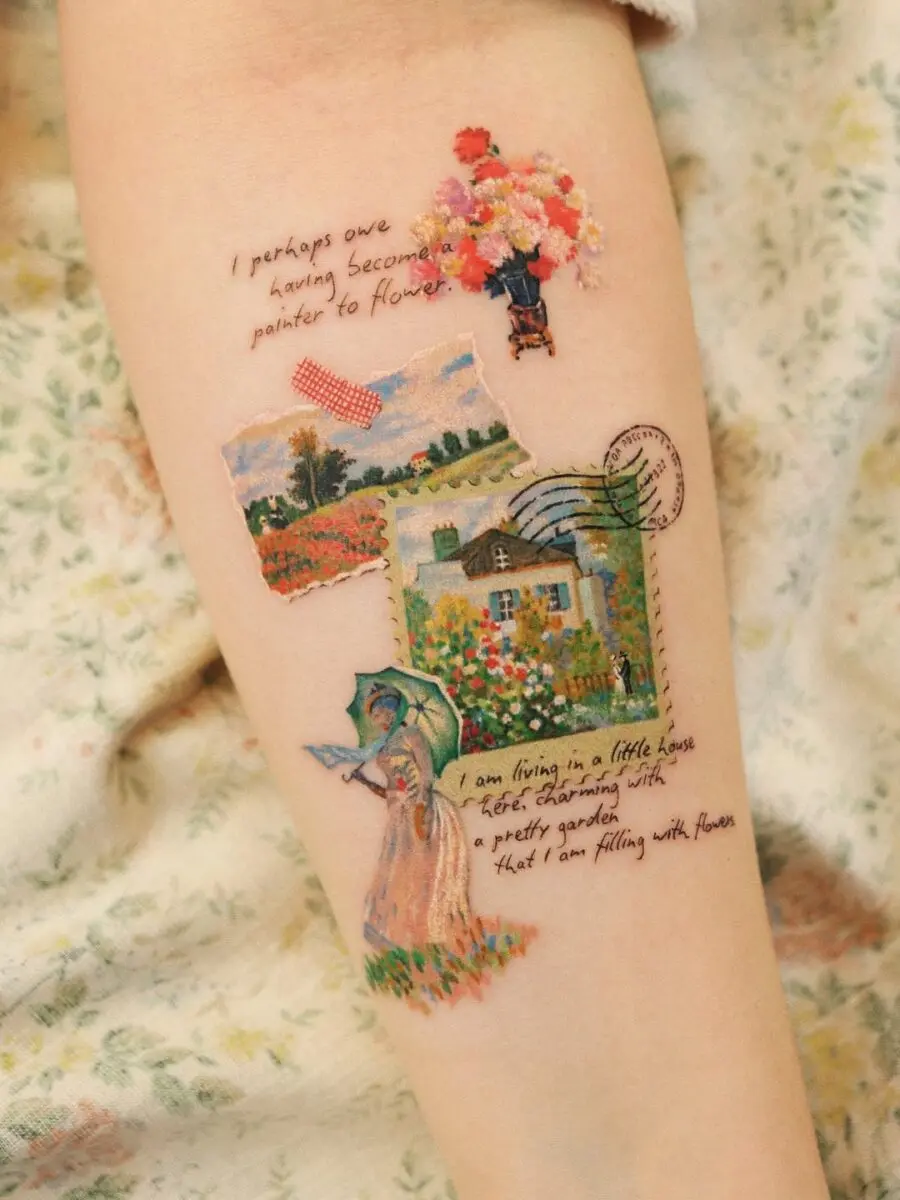 Whimsical floral art with vintage charm