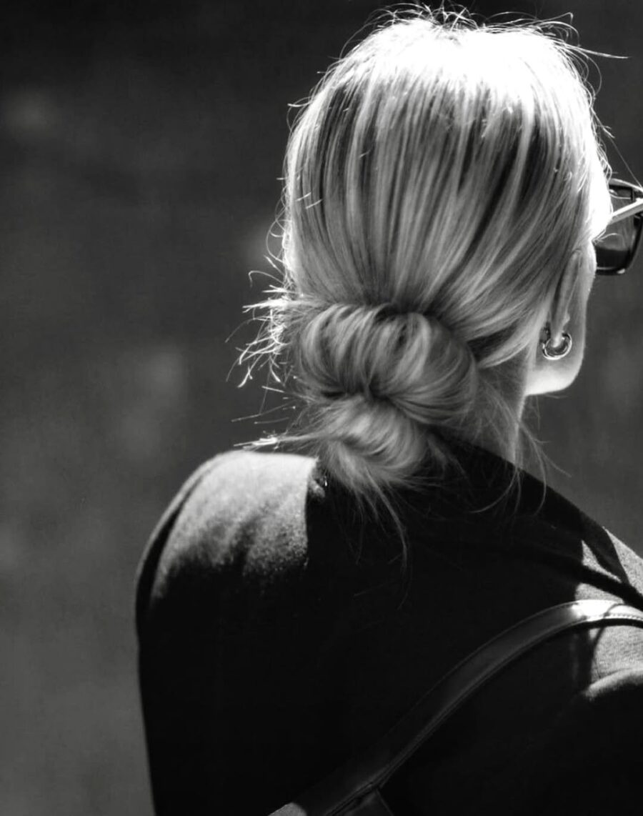 Chic and effortless bun for travel days