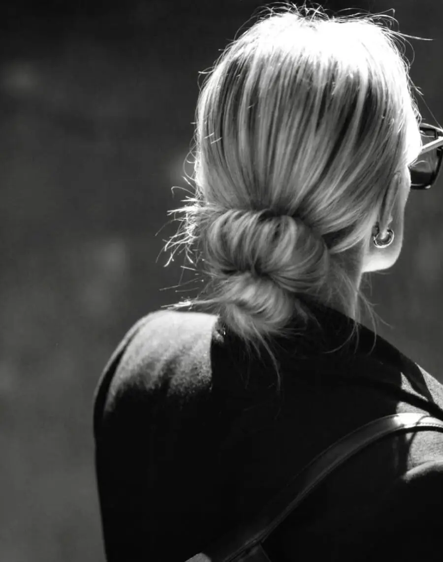 Chic and effortless bun for travel days