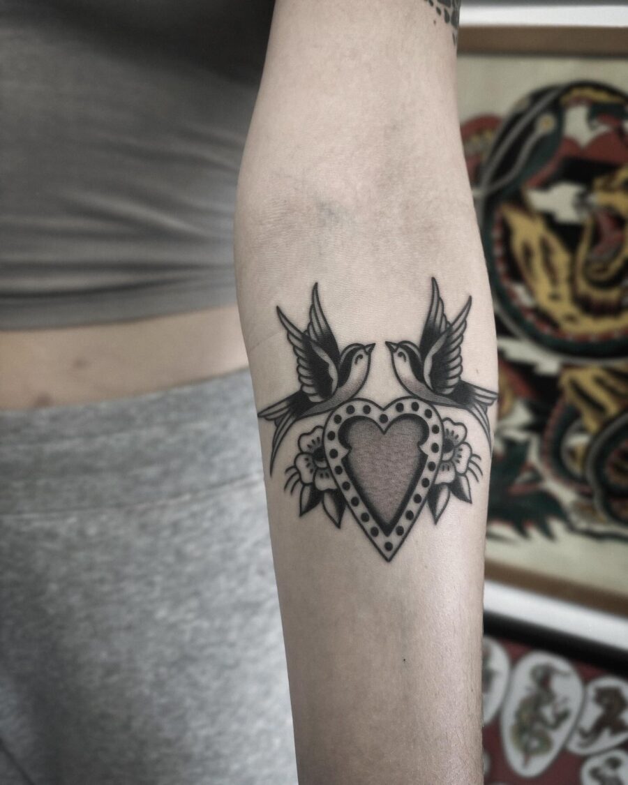 Symbolic Americano tattoo of love and peace