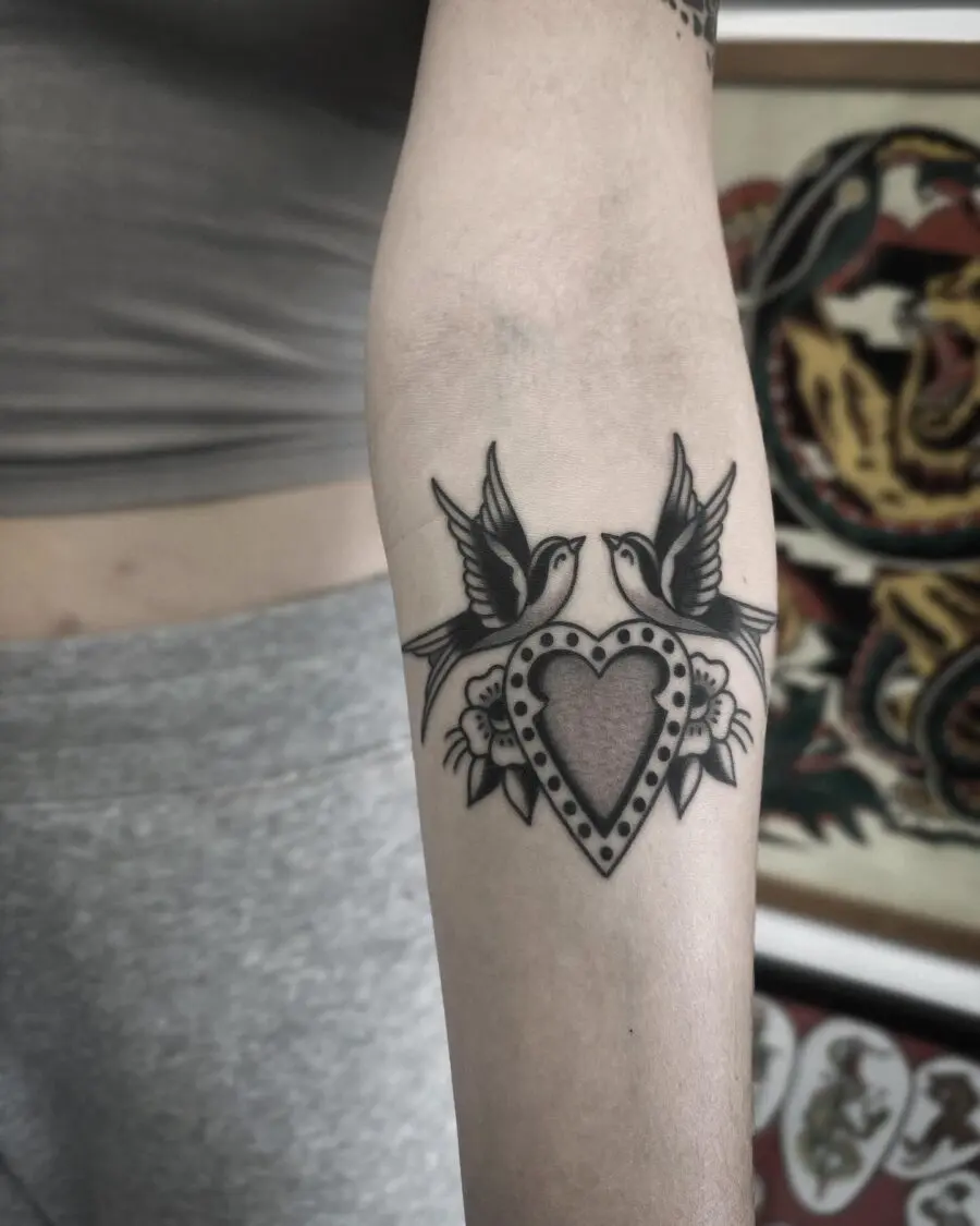 Symbolic Americano tattoo of love and peace
