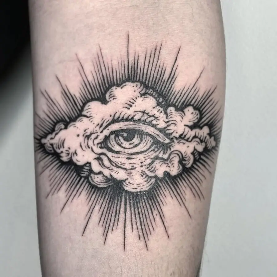 Mysterious Eye Within a Cloud Tattoo