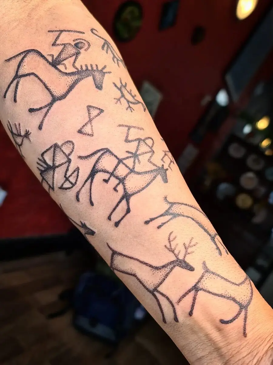 Captivating ancient tribal art tattoo design