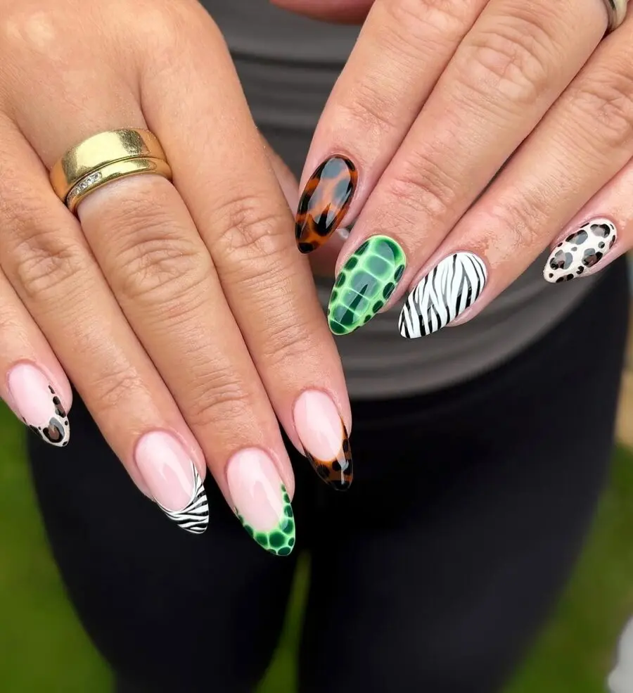Vibrant animal print nails for ultimate style