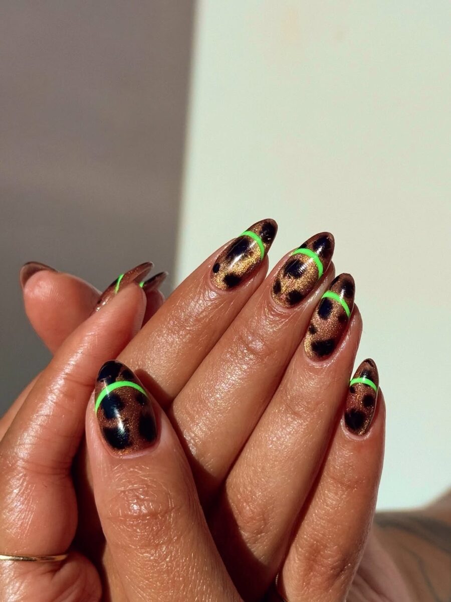 Chic leopard print with neon accents