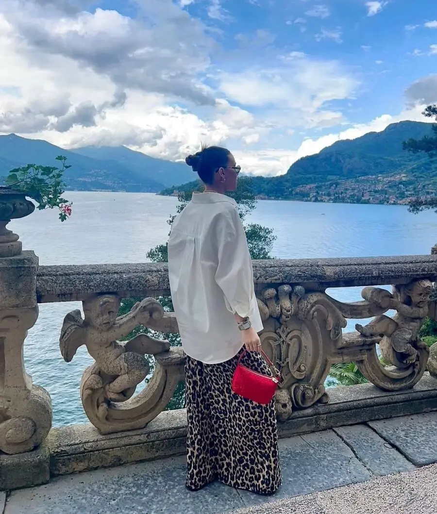 Stylish Animal Print Outfit by the Lake