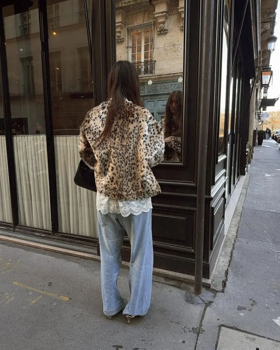 Chic Street Style with Animal Print Elegance