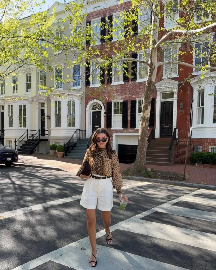 Chic street style featuring animal print elegance