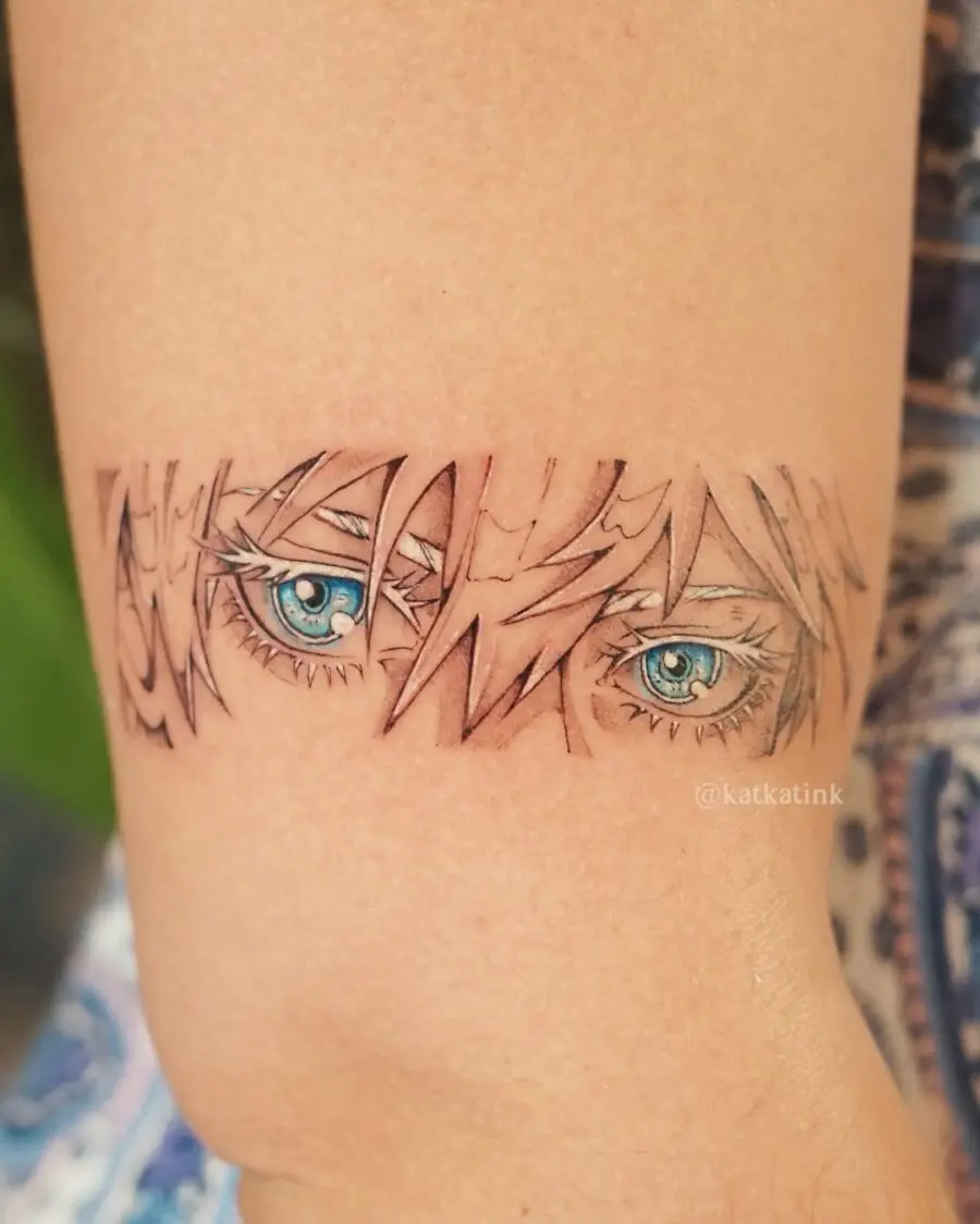 Mesmerizing anime eyes tattoo with an intricate design