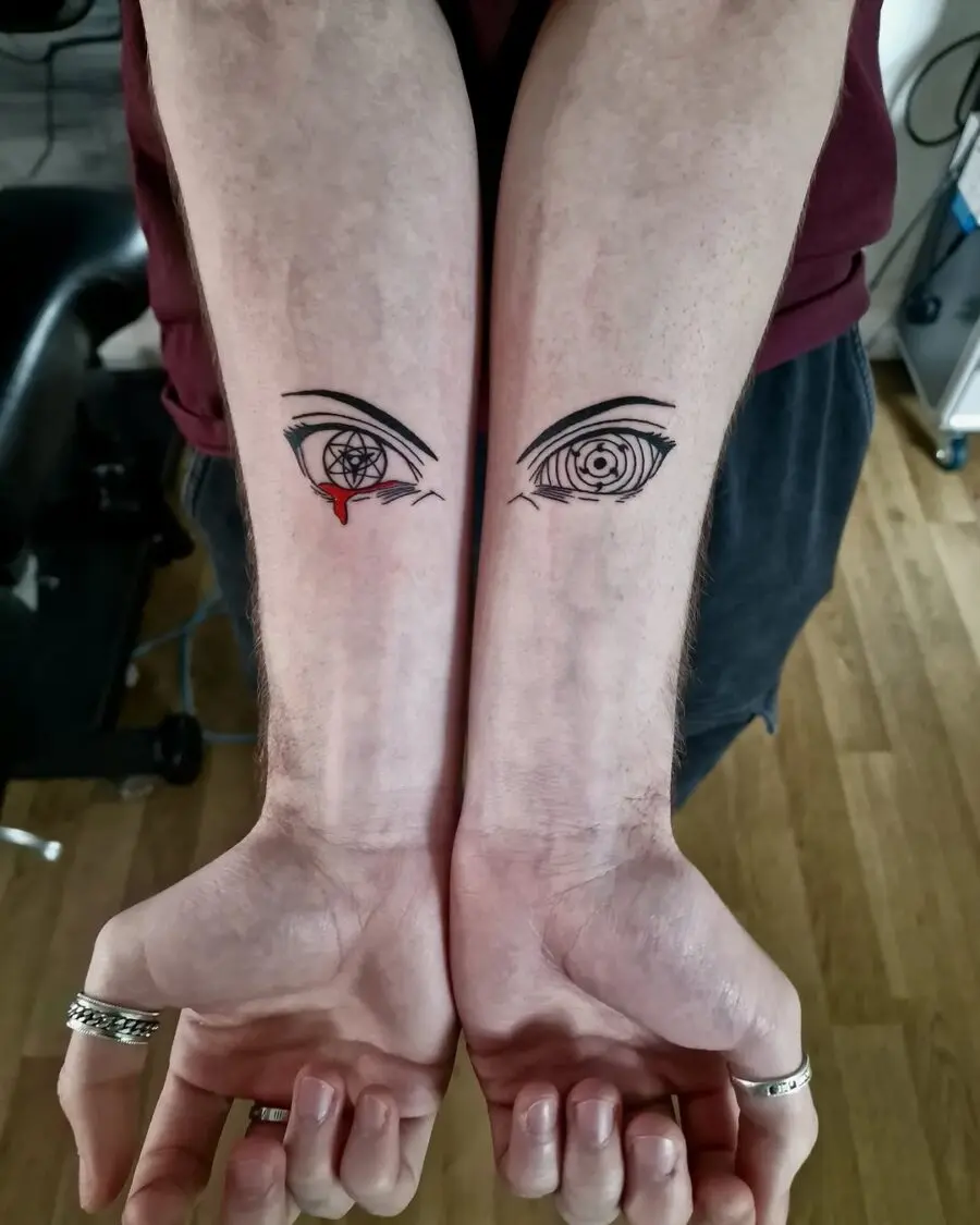 Striking anime eye tattoos with unique designs