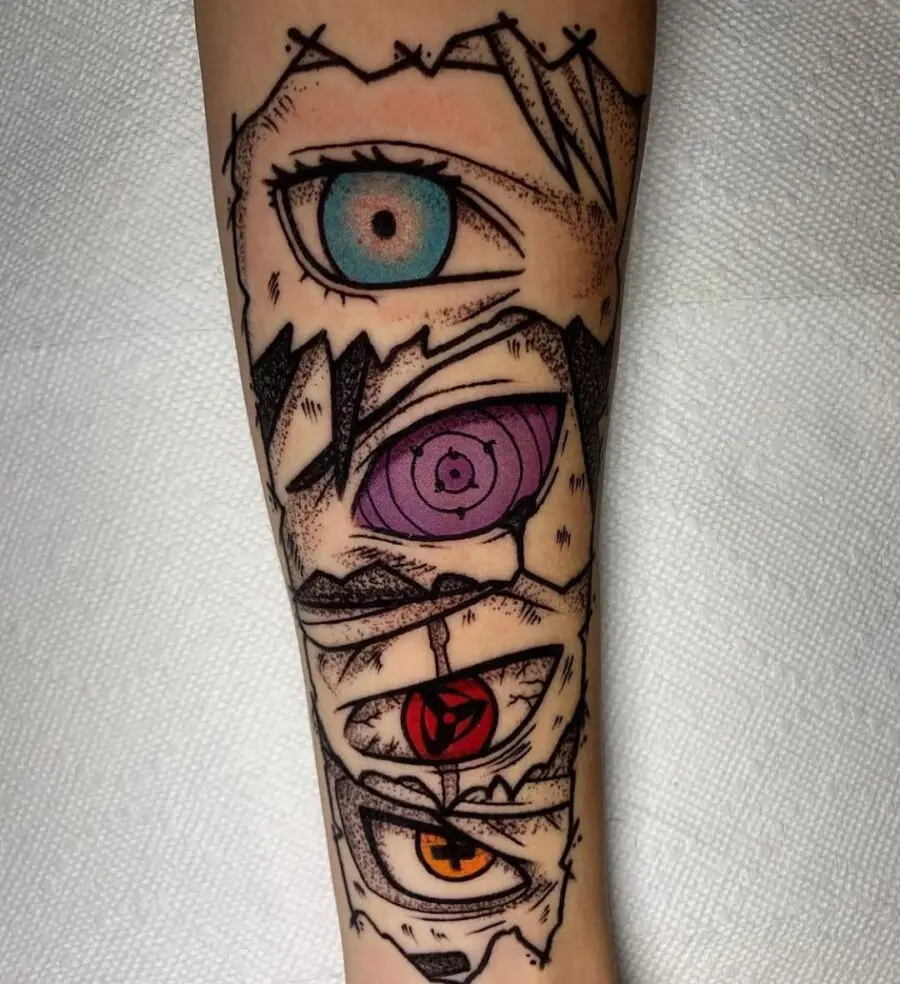Vibrant anime eye tattoo showcases unique styles