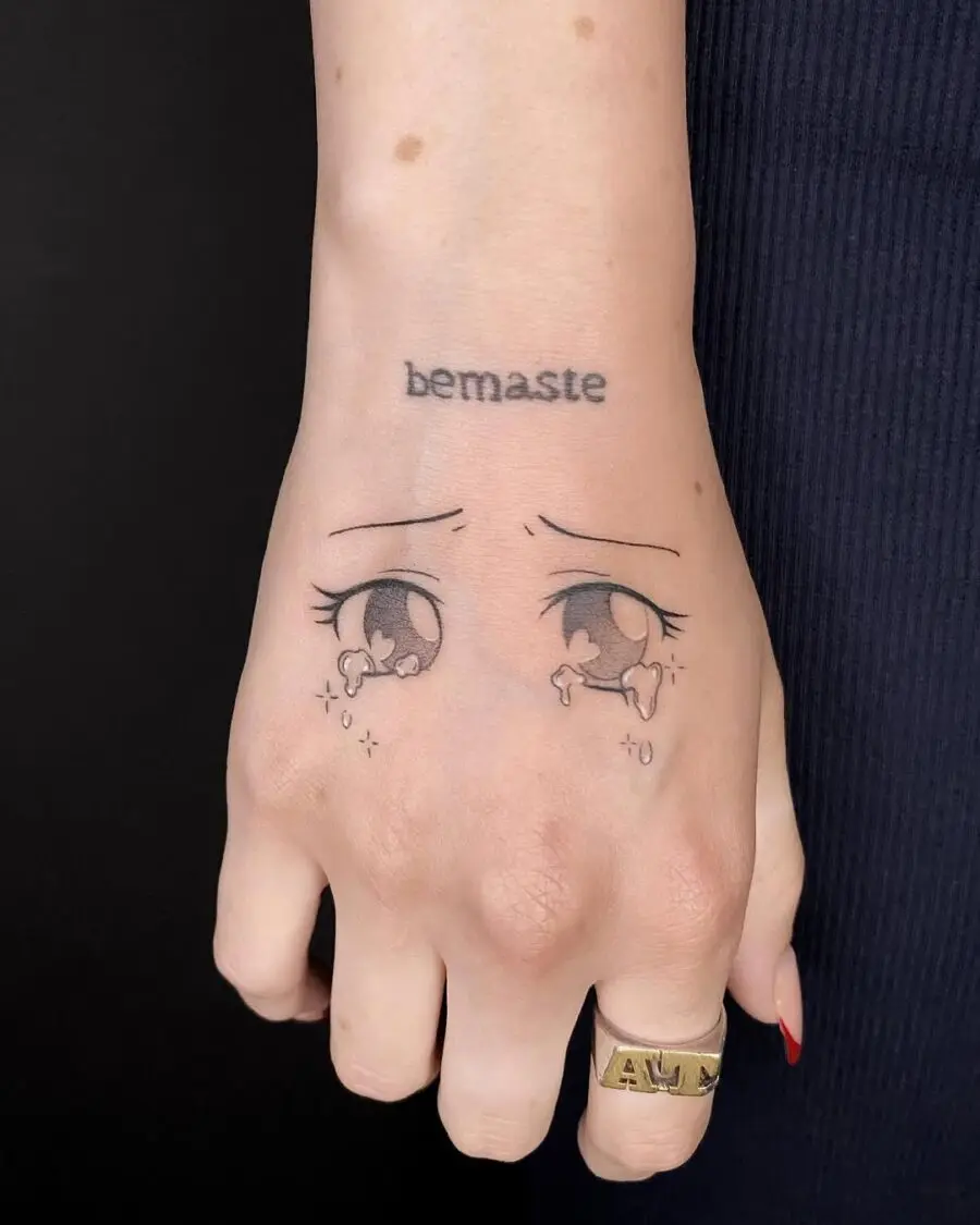 Delicate anime eyes with a gentle vibe