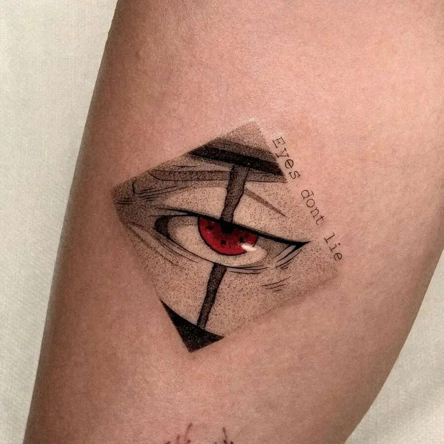 Striking Red Eye Tattoo with Symbolic Depth