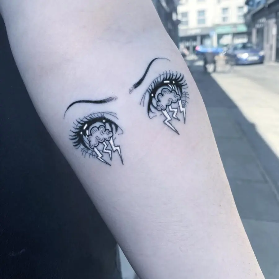 Emotive Anime Eyes with Lightning Details