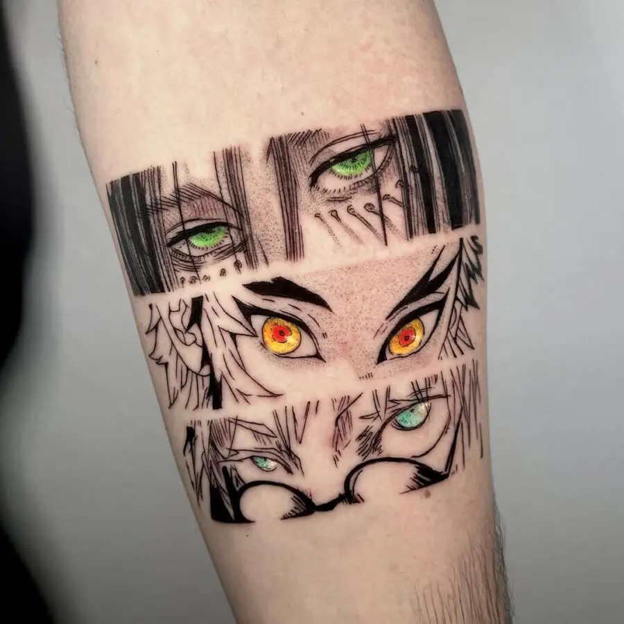 Vibrant expressions through anime eye tattoos