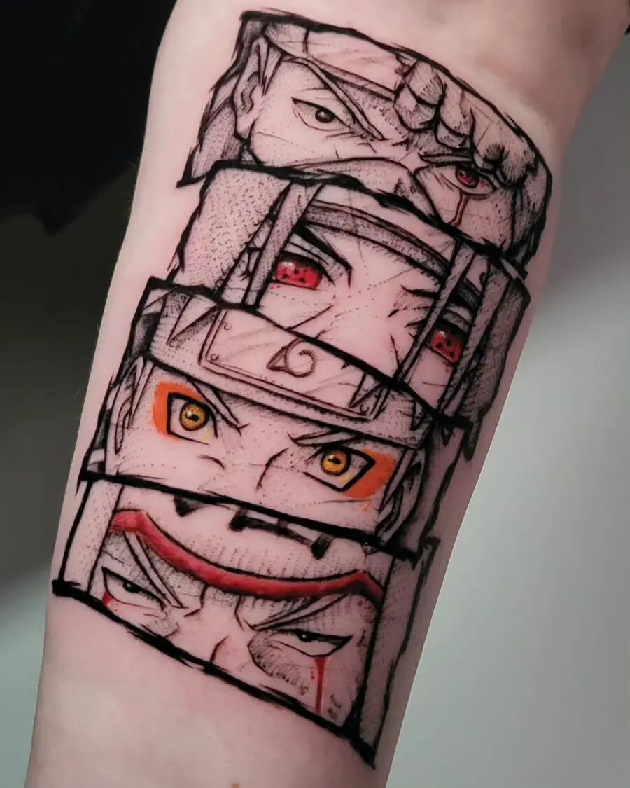 Dynamic designs featuring iconic anime expressions