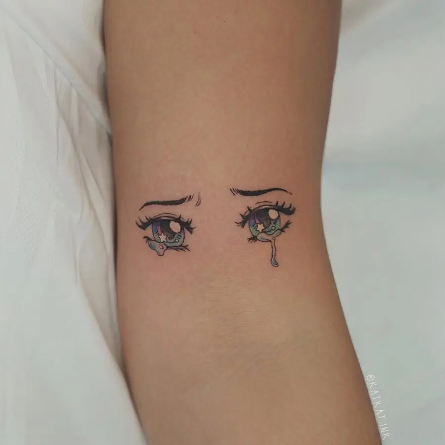 Expressive anime-style tears on display