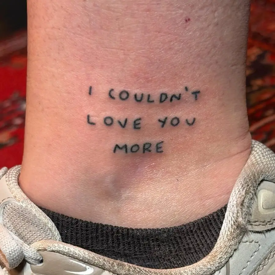 Simple ankle tattoo expressing deep love