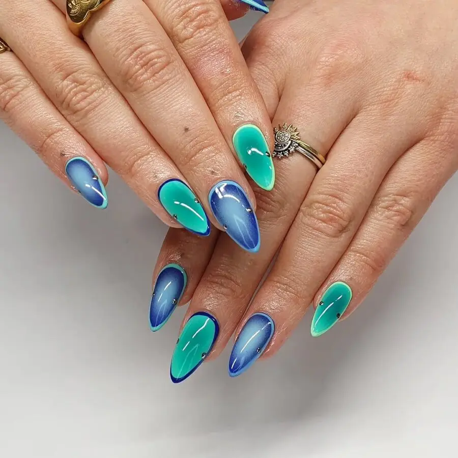 Stunning Blue Aura Nail Art Inspiration