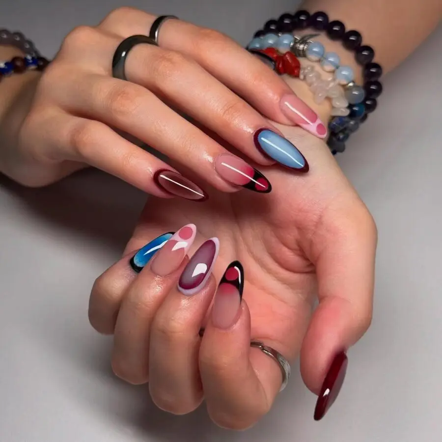 Vibrant and Artistic Aura Nail Designs