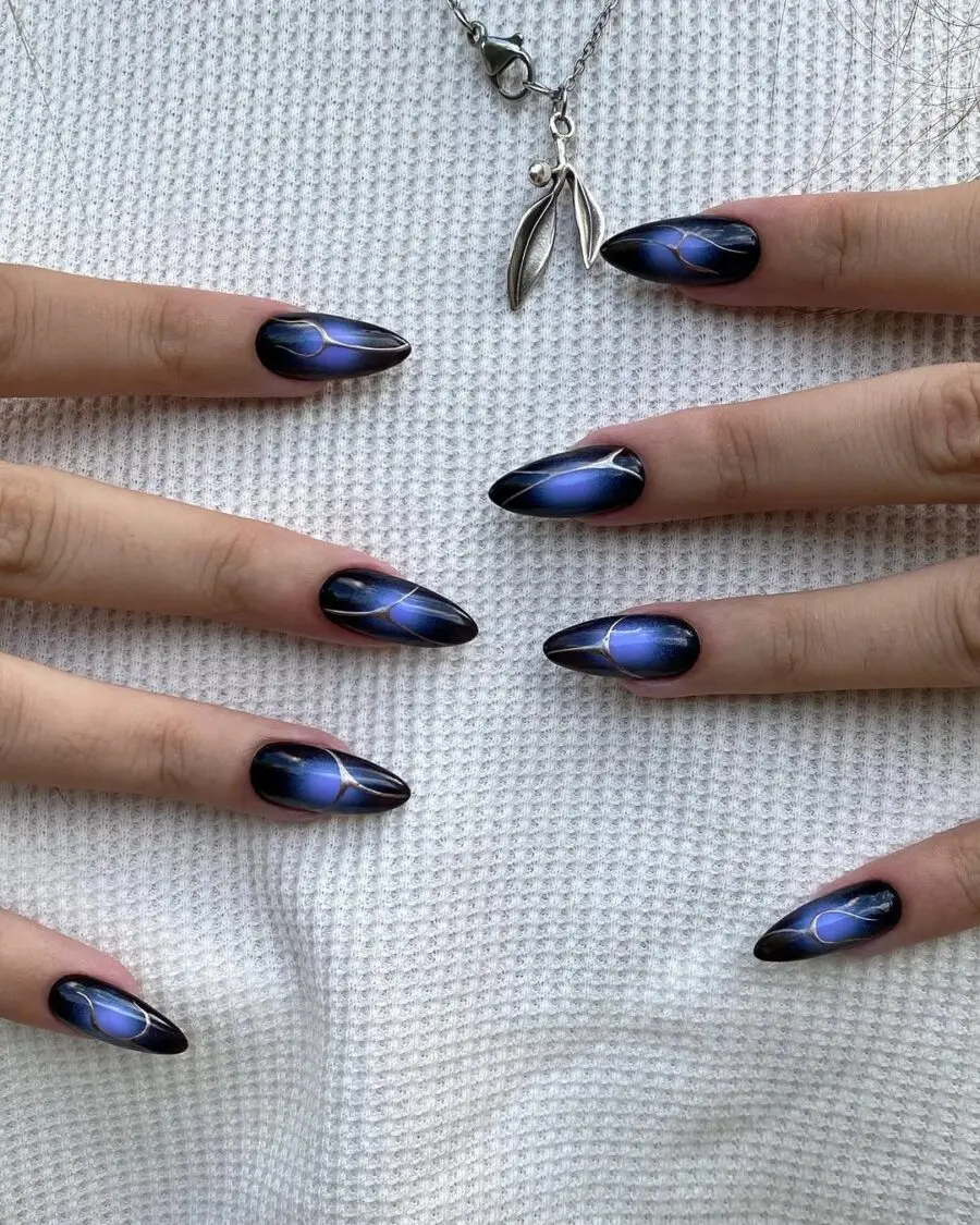 Glamorous aura nails with a cosmic vibe