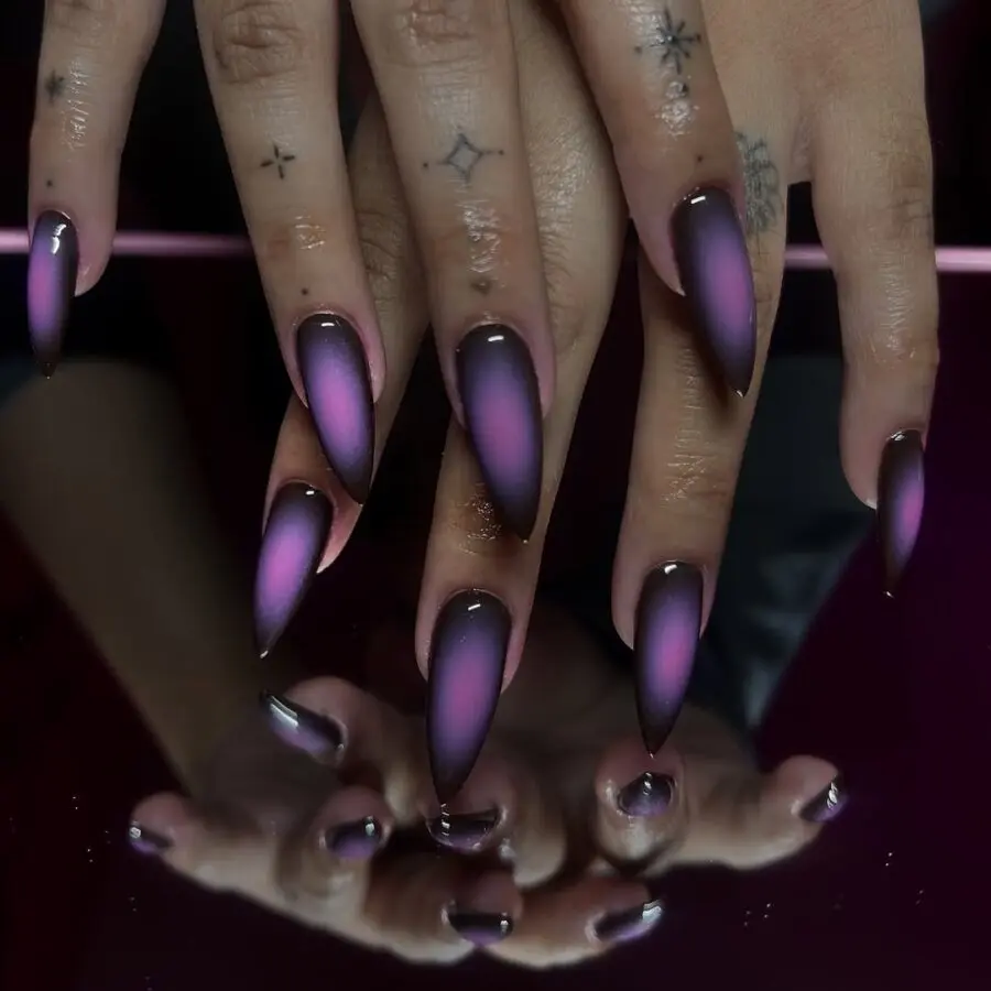 Vibrant gradient aura nail art for elegance