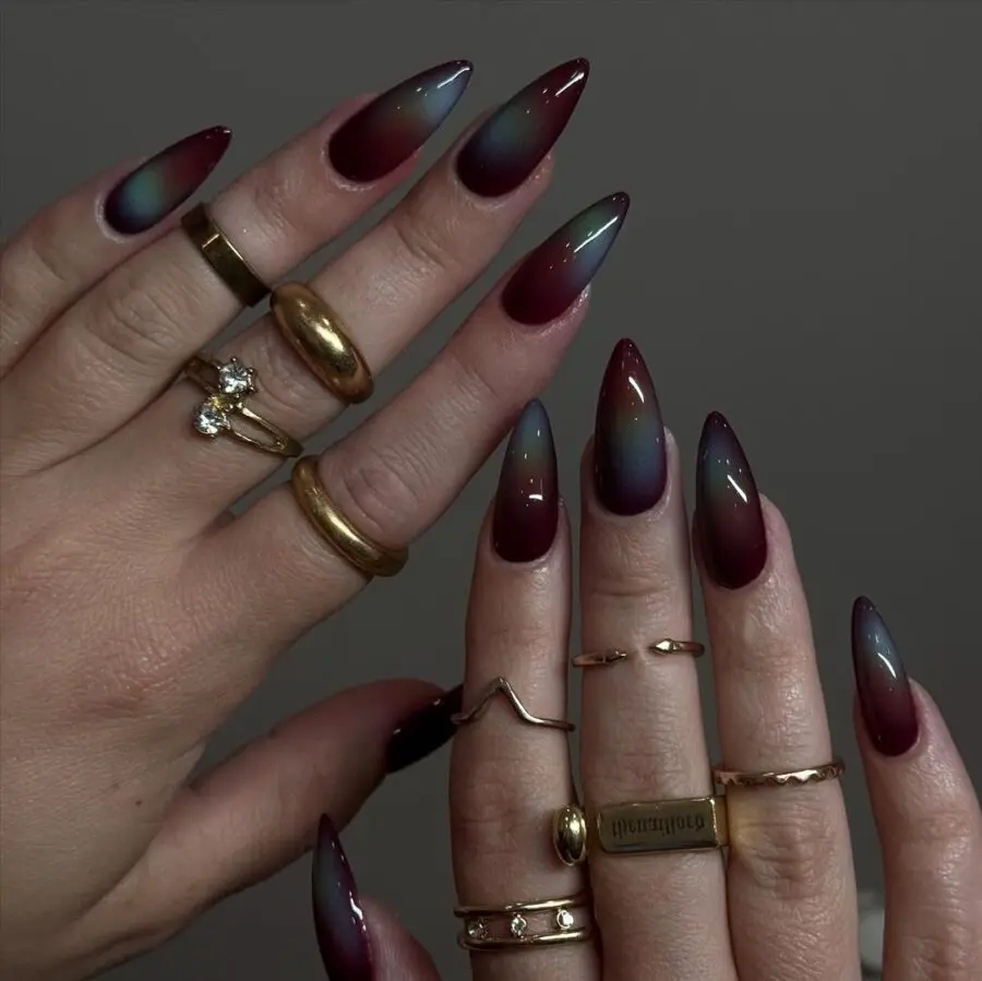 Stunning Aura Nails with a Gradient Effect