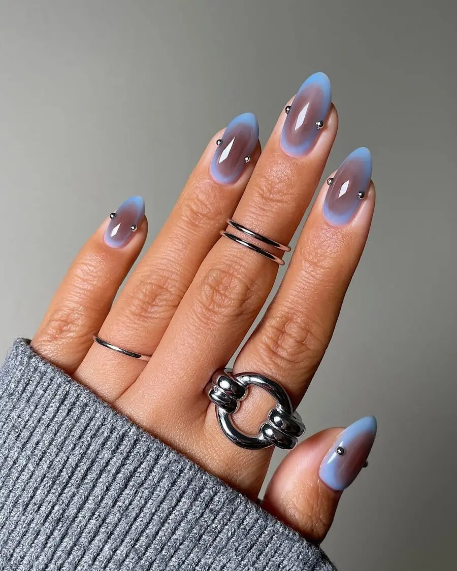 Stylish aura nails with captivating color transitions