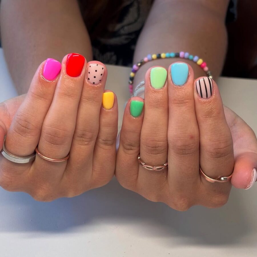 Vibrant nails for a fun school vibe