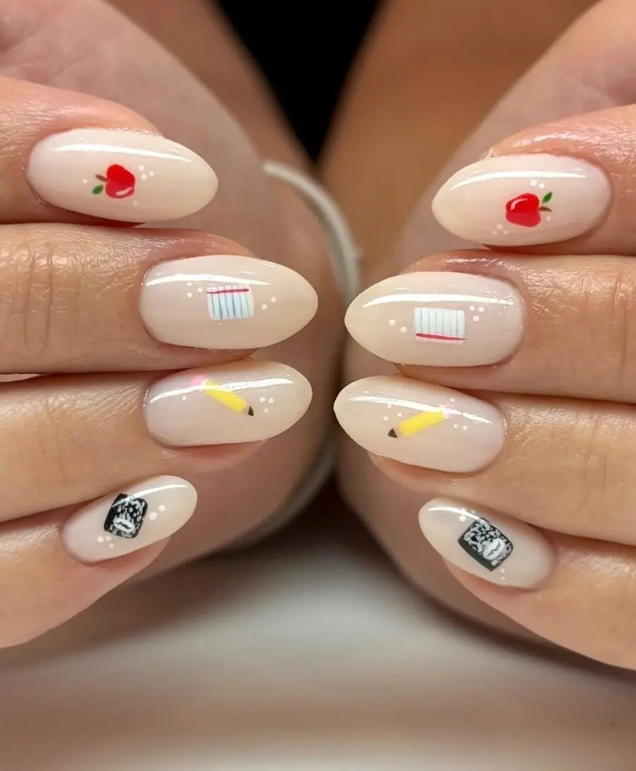 Cute and creative back to school nail designs