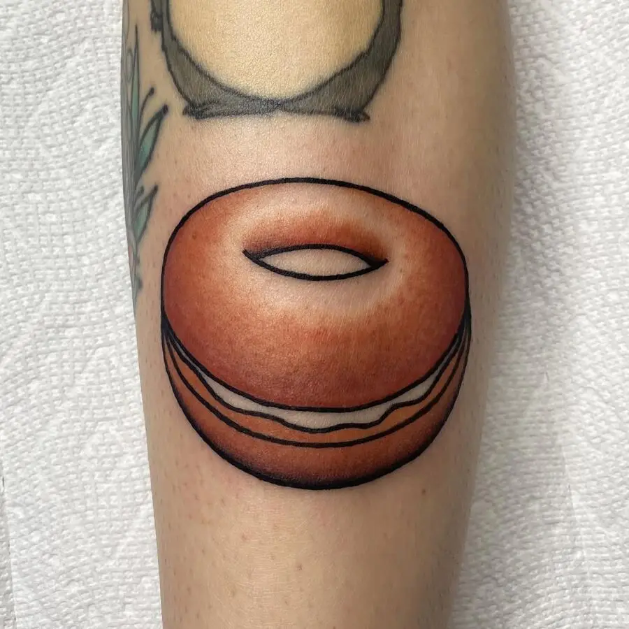 Unique bagel tattoo showcasing delicious artistry