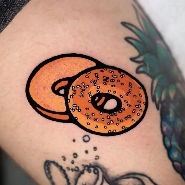Colorful Bagels Inked in Playful Style