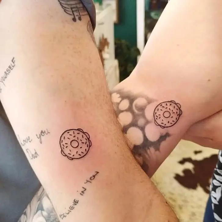 Charming Minimalist Bagel Tattoo Design