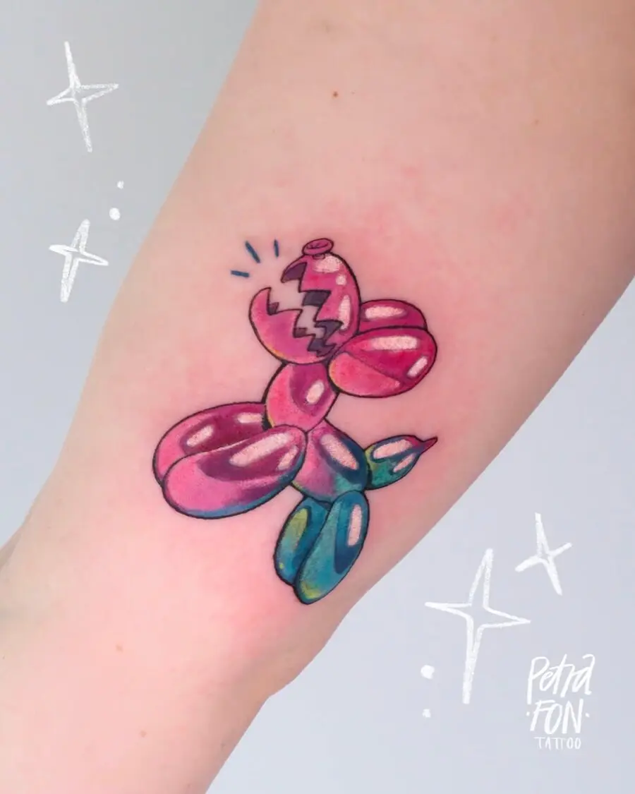 Charming Balloon Dog Tattoo with a Twist