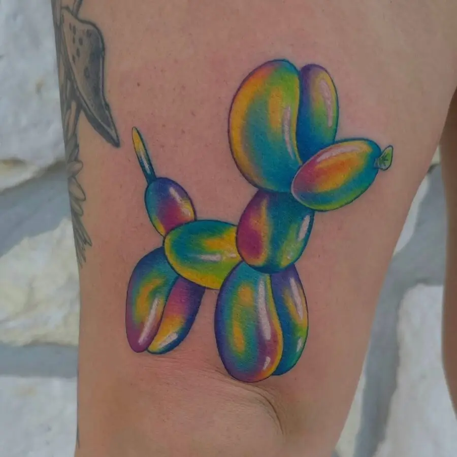 Vibrant and Playful Balloon Dog Tattoo Design