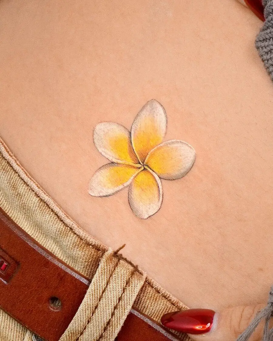 Charming floral belly tattoo design for elegance