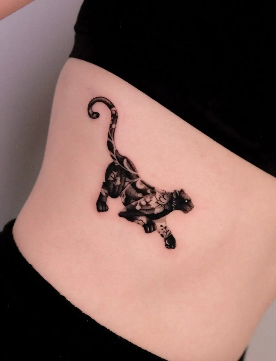 Elegant tiger tattoo capturing wild elegance