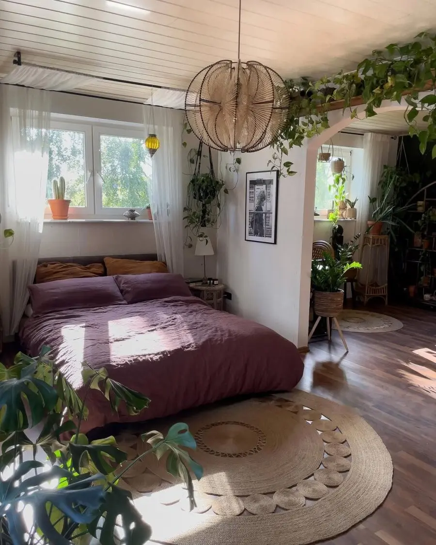 Warm and inviting boho bedroom aesthetic