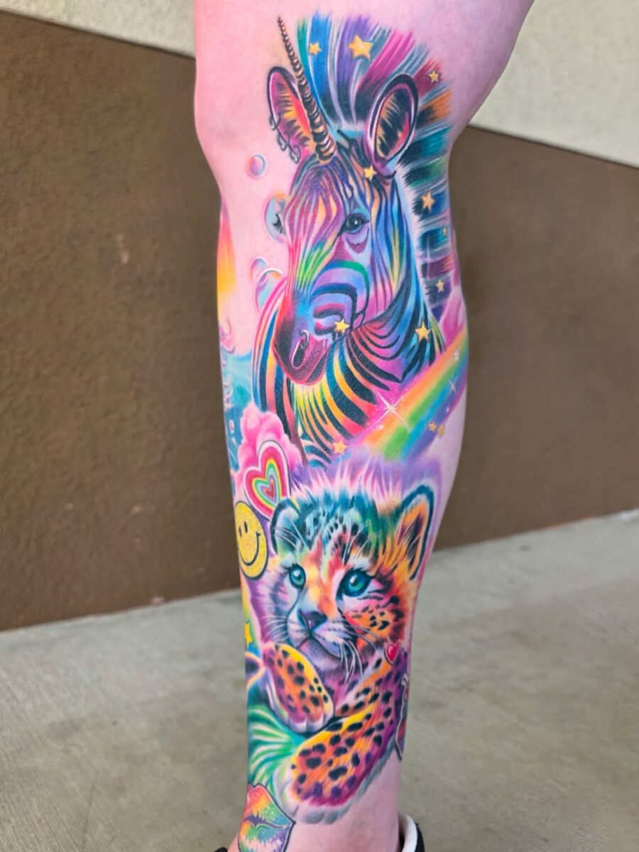 Vibrant and whimsical bright color tattoos