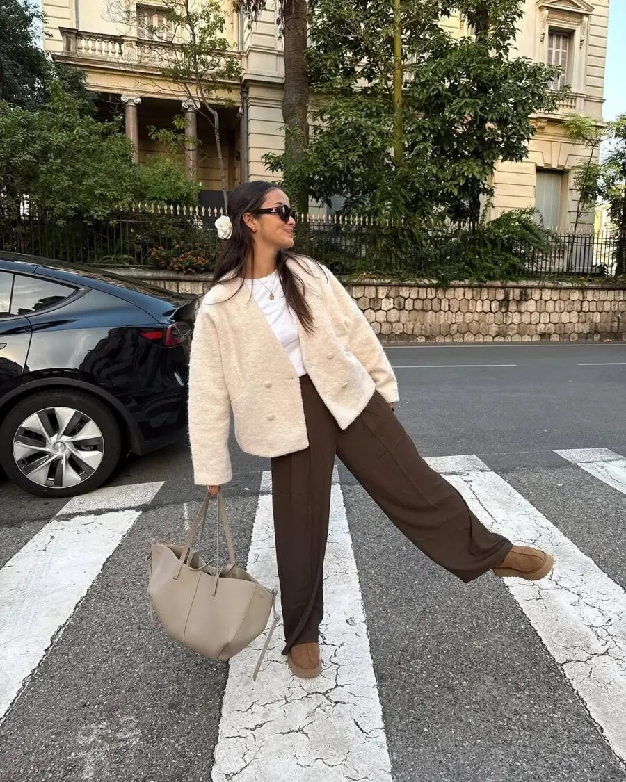Chic Brown Pants Street Style Look