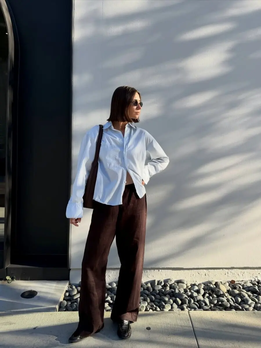 Chic and Casual Brown Pants Ensemble