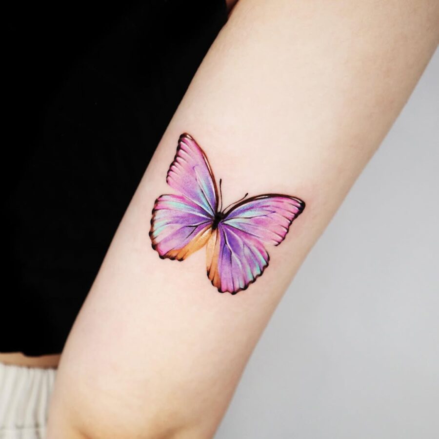 Stunning butterfly tattoo in vibrant colors