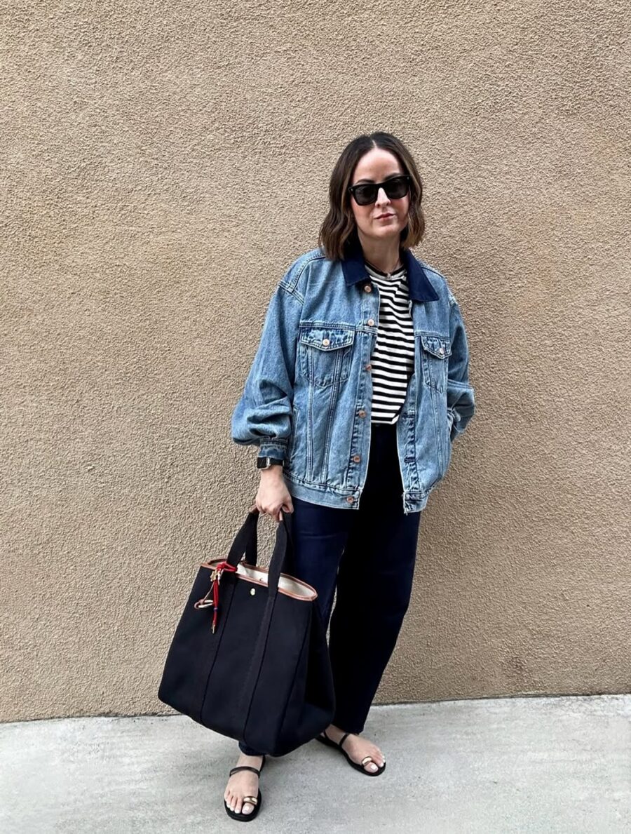 Effortlessly chic denim jacket ensemble